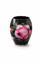 Load image into Gallery viewer, Vintage håndmalt vase med rosemotiv