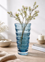 Load image into Gallery viewer, Blå kunstglass vase
