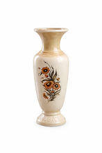 Load image into Gallery viewer, Vintage fajansevase med blomsterdekor – 34 cm, ca. 1970–80-tallet
