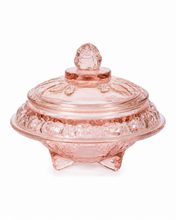 Load image into Gallery viewer, Vintage bonbonniere i rosa pressglass
