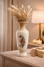 Load image into Gallery viewer, Vintage fajansevase med blomsterdekor – 34 cm, ca. 1970–80-tallet
