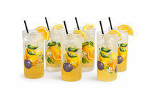 Load image into Gallery viewer, Franske retro longdrink-glass med fruktmotiv – sett på 6
