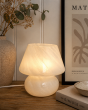 Load image into Gallery viewer, Bordlampe i opalglass – soppform
